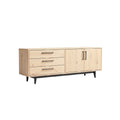 Modern Minimalist Wooden Sideboard with Steel Legs and Storage Drawers
